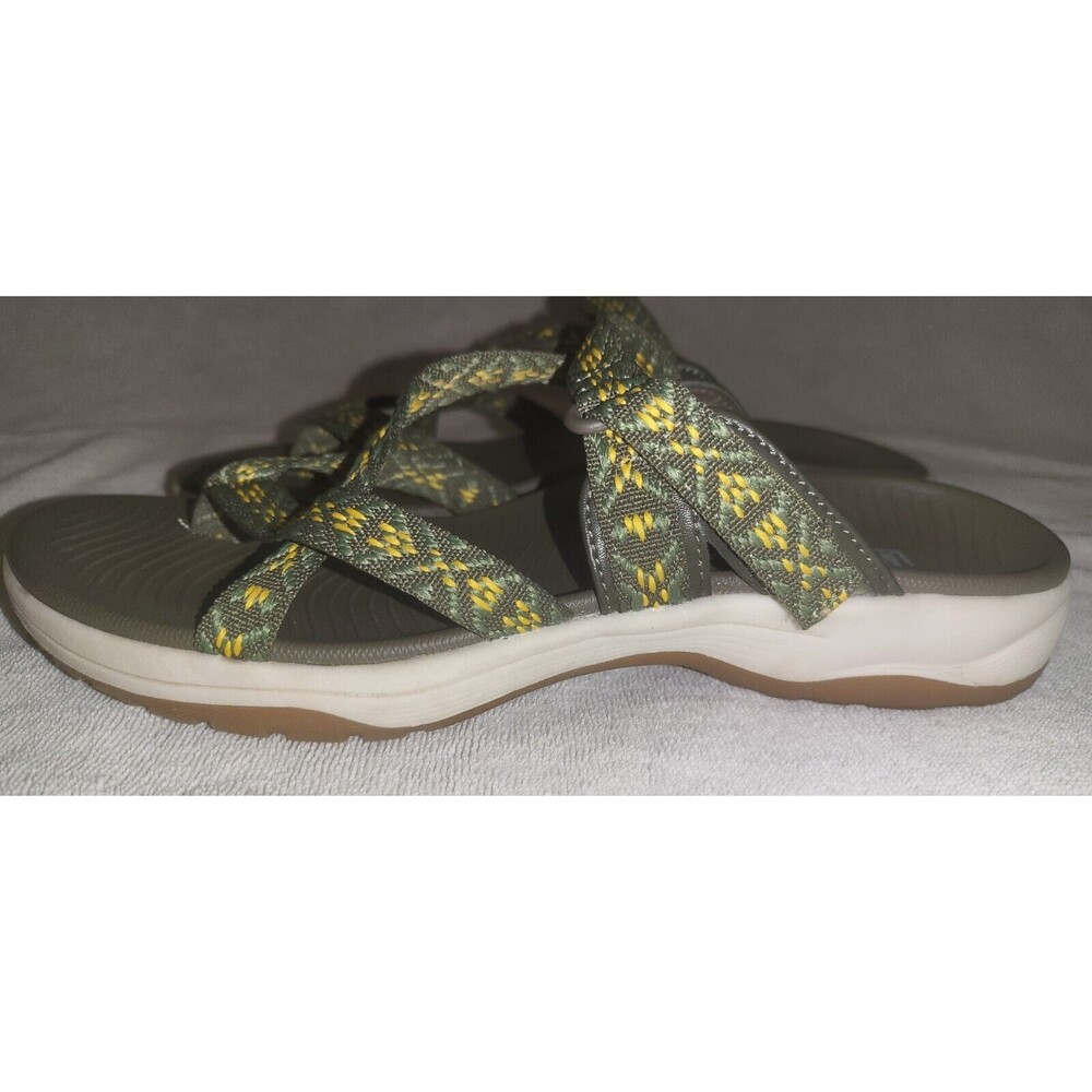 Lake & Trail Womens Bailey Sport Slip On Sandals Green Hiking Walking Sz 9 EUC